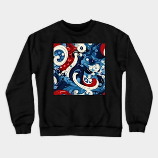 Abstract Swirls and Waves Effect illustration Crewneck Sweatshirt